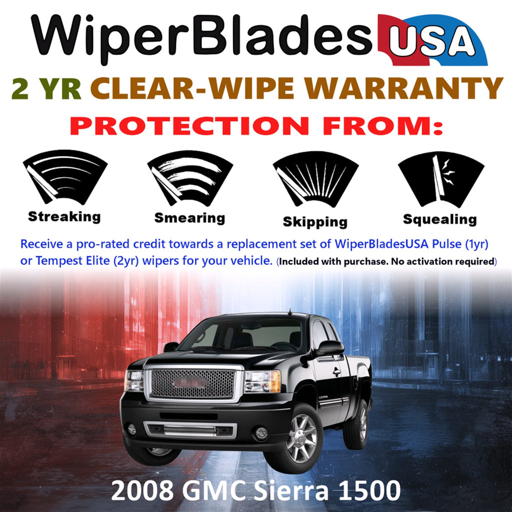 2008 GMC Sierra 1500 Front Wiper blades Set  Includes 2yr Wear Warranty & Free Delivery
