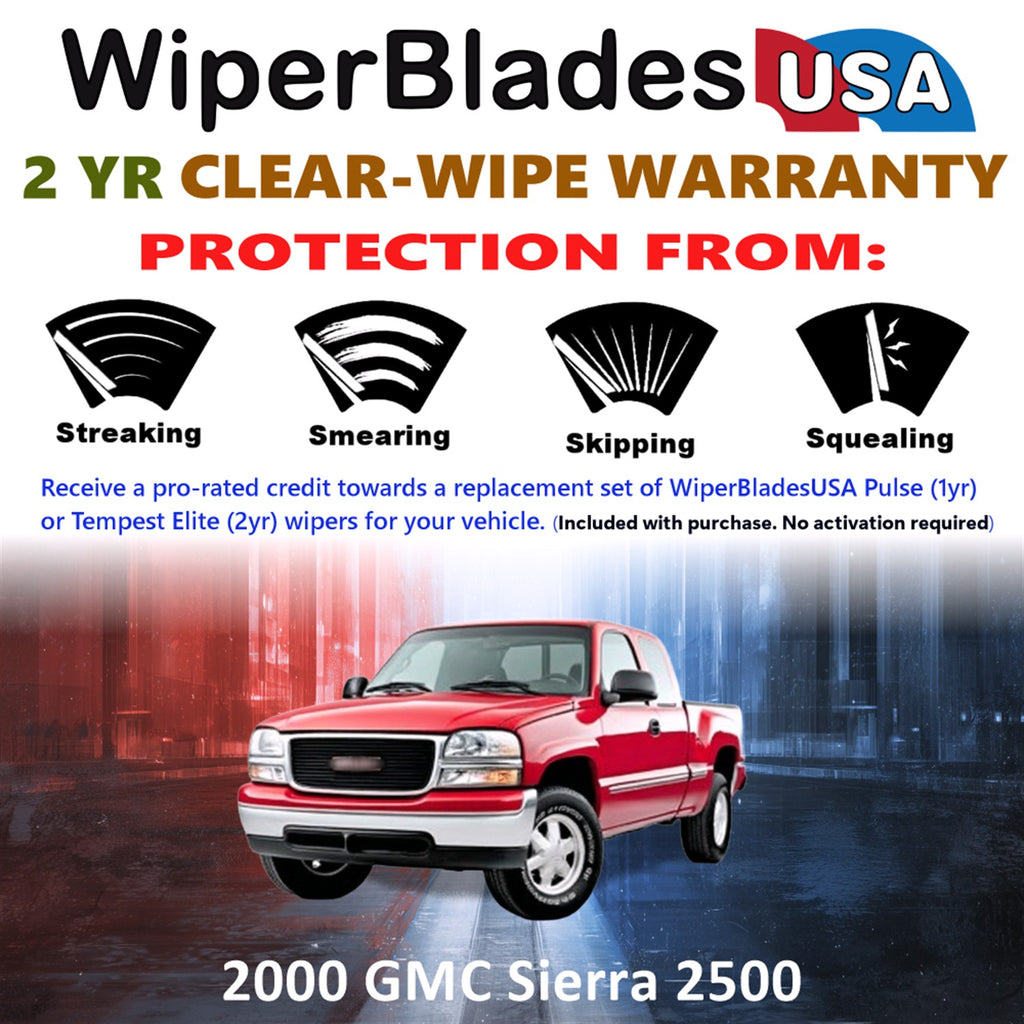 2000 GMC Sierra 2500 Front Wiper blades Set  Includes 2yr Wear Warranty & Free Delivery