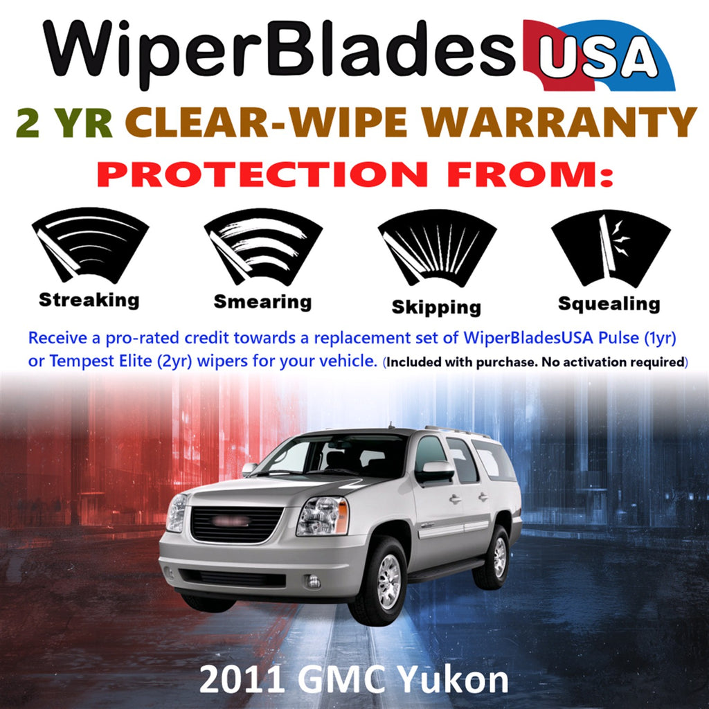 2011 GMC Yukon Front Wiper blades Set  Includes 2yr Wear Warranty & Free Delivery