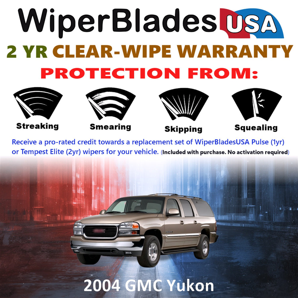 2004 GMC Yukon Front Wiper blades Set  Includes 2yr Wear Warranty & Free Delivery