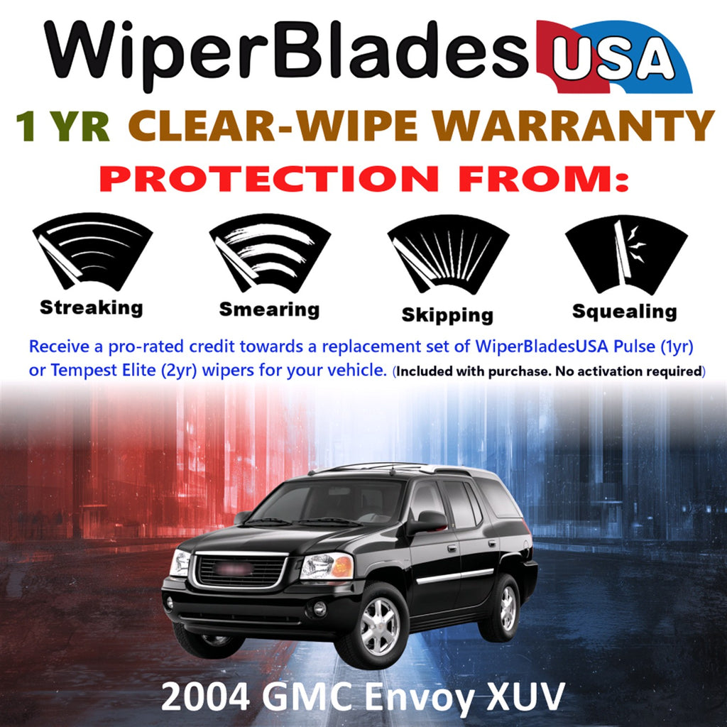2004 GMC Envoy XUV Front w/Rear Wiper blades Set Includes 1yr Wear Warranty & Free Delivery