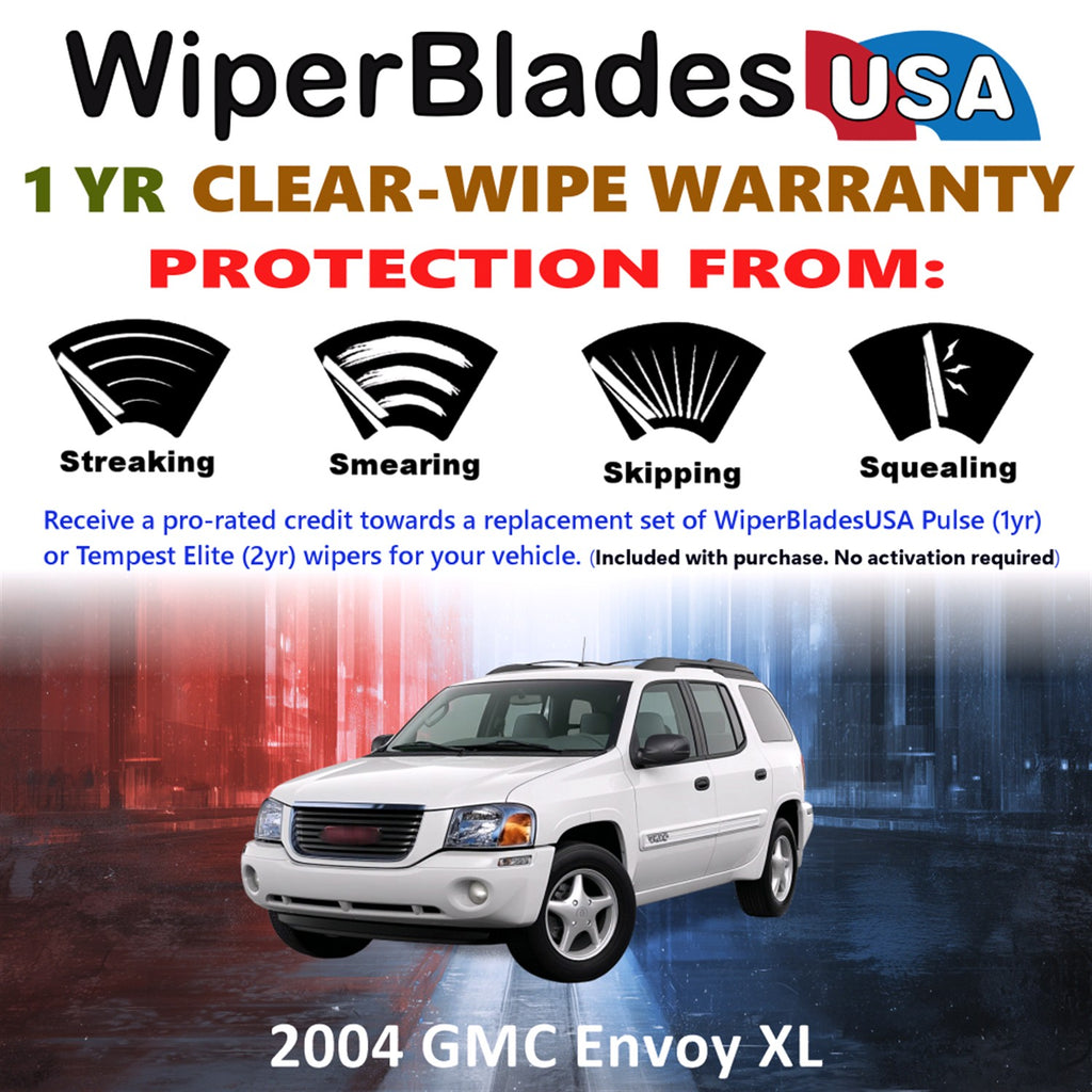 2004 GMC Envoy XL Front w/Rear Wiper blades Set Includes 1yr Wear Warranty & Free Delivery