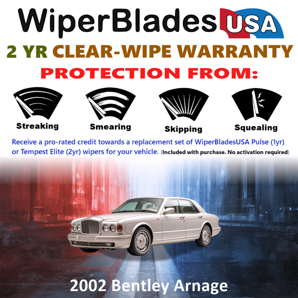 2002 Bentley Arnage Front Wiper blades Set  Includes 2yr Wear Warranty & Free Delivery