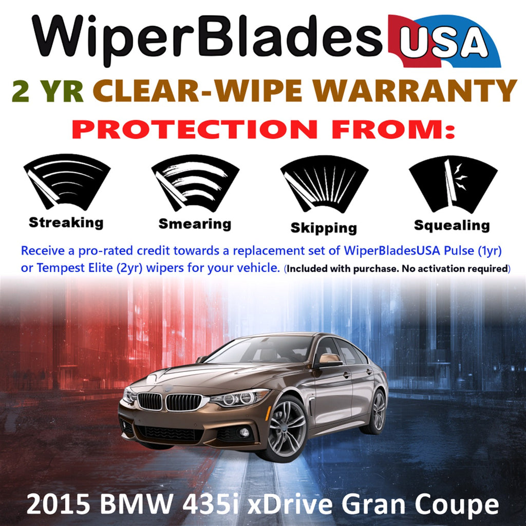 2015 BMW 435i xDrive Gran Coupe Front Wiper blades Set  Includes 2yr Wear Warranty & Free Delivery