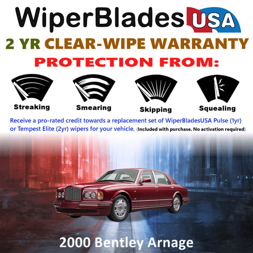 2000 Bentley Arnage Front Wiper blades Set  Includes 2yr Wear Warranty & Free Delivery