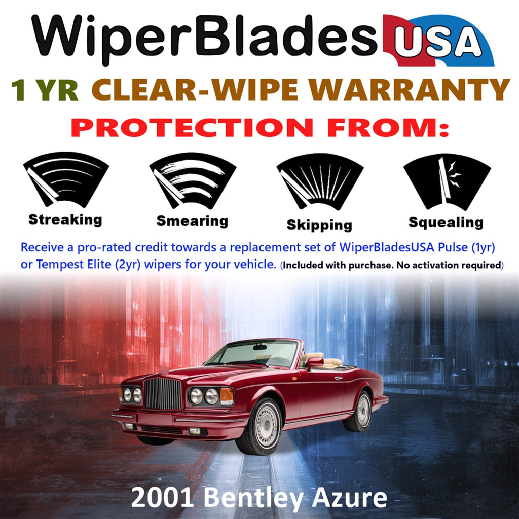 2001 Bentley Azure Front Wiper blades Set Includes 1yr Wear Warranty & Free Delivery