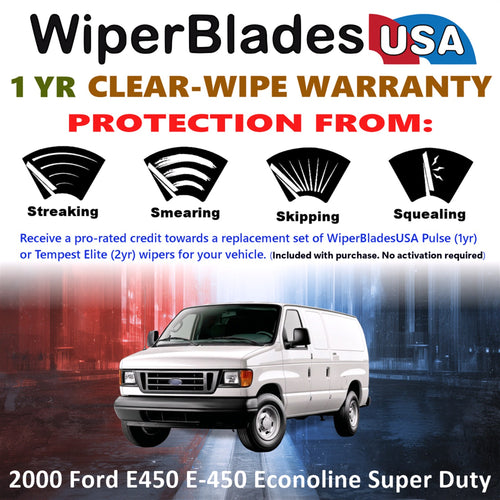 2000 Ford E450 E-450 Econoline Super Duty Front Wiper blades Set Includes 1yr Wear Warranty & Free Delivery