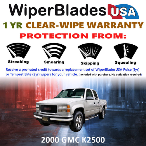 2000 GMC K2500 Front Wiper blades Set Includes 1yr Wear Warranty & Free Delivery