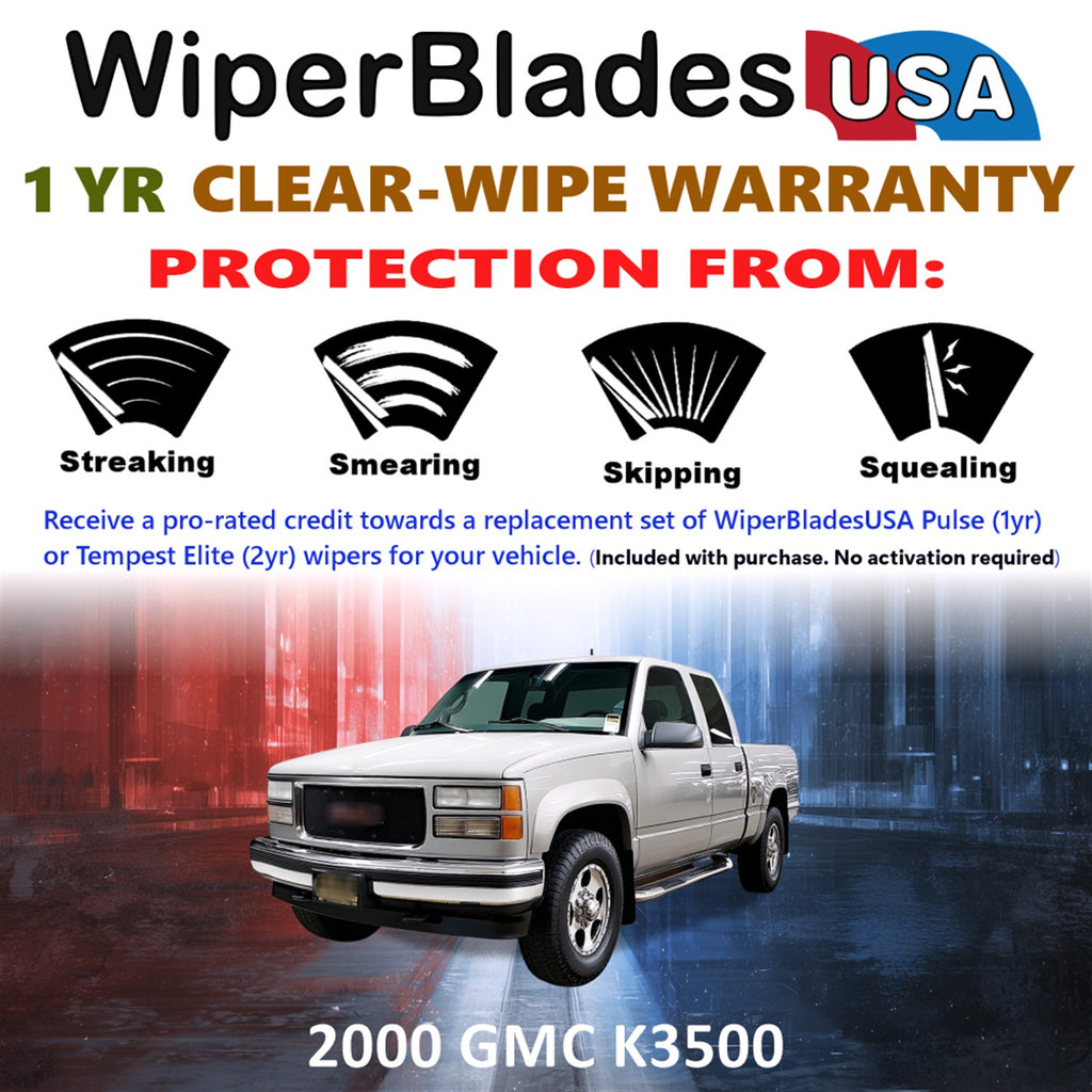 2000 GMC K3500 Front Wiper blades Set Includes 1yr Wear Warranty & Free Delivery