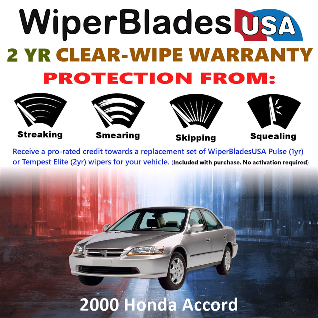 2000 Honda Accord Front Wiper blades Set  Includes 2yr Wear Warranty & Free Delivery