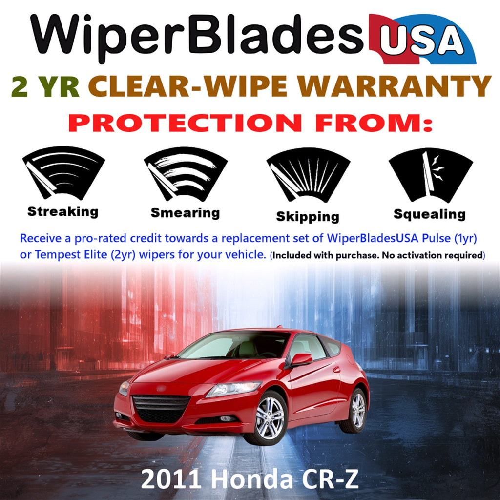 2011 Honda CR-Z Front w/Rear Wiper blades Set  Includes 2yr Wear Warranty & Free Delivery