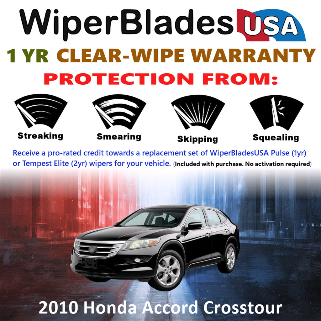 2010 Honda Accord Crosstour Front Wiper blades Set Includes 1yr Wear Warranty & Free Delivery
