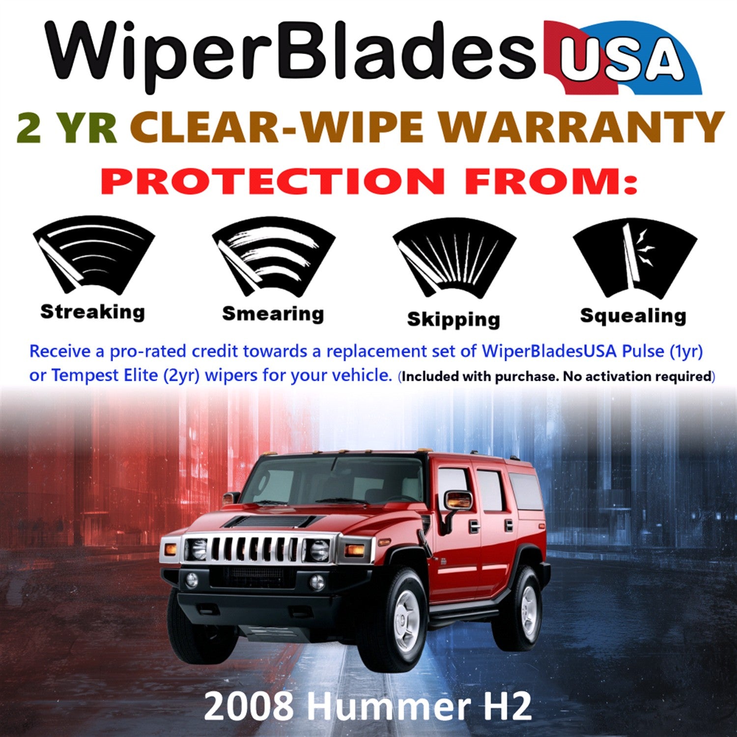2008 Hummer H2 Front Wiper blades Set  Includes 2yr Wear Warranty & Free Delivery