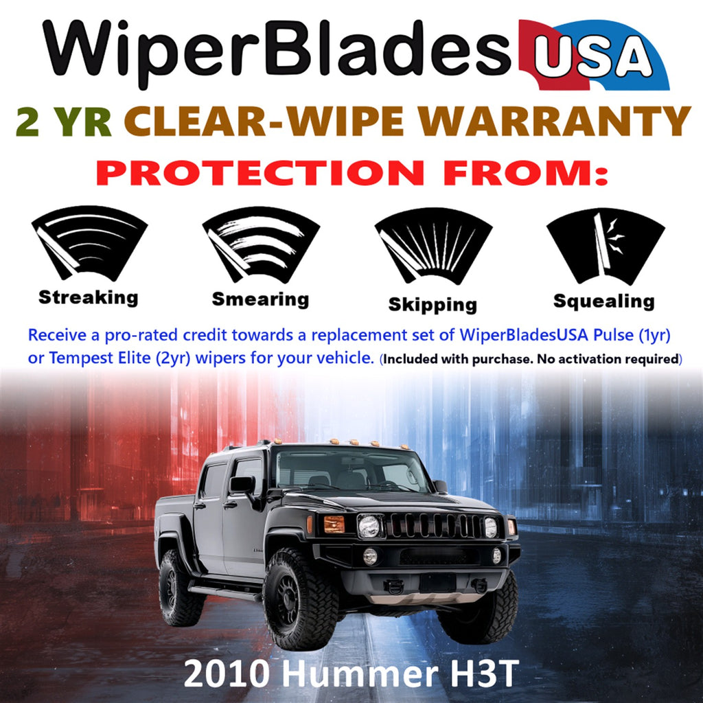 2010 Hummer H3T Front Wiper blades Set  Includes 2yr Wear Warranty & Free Delivery