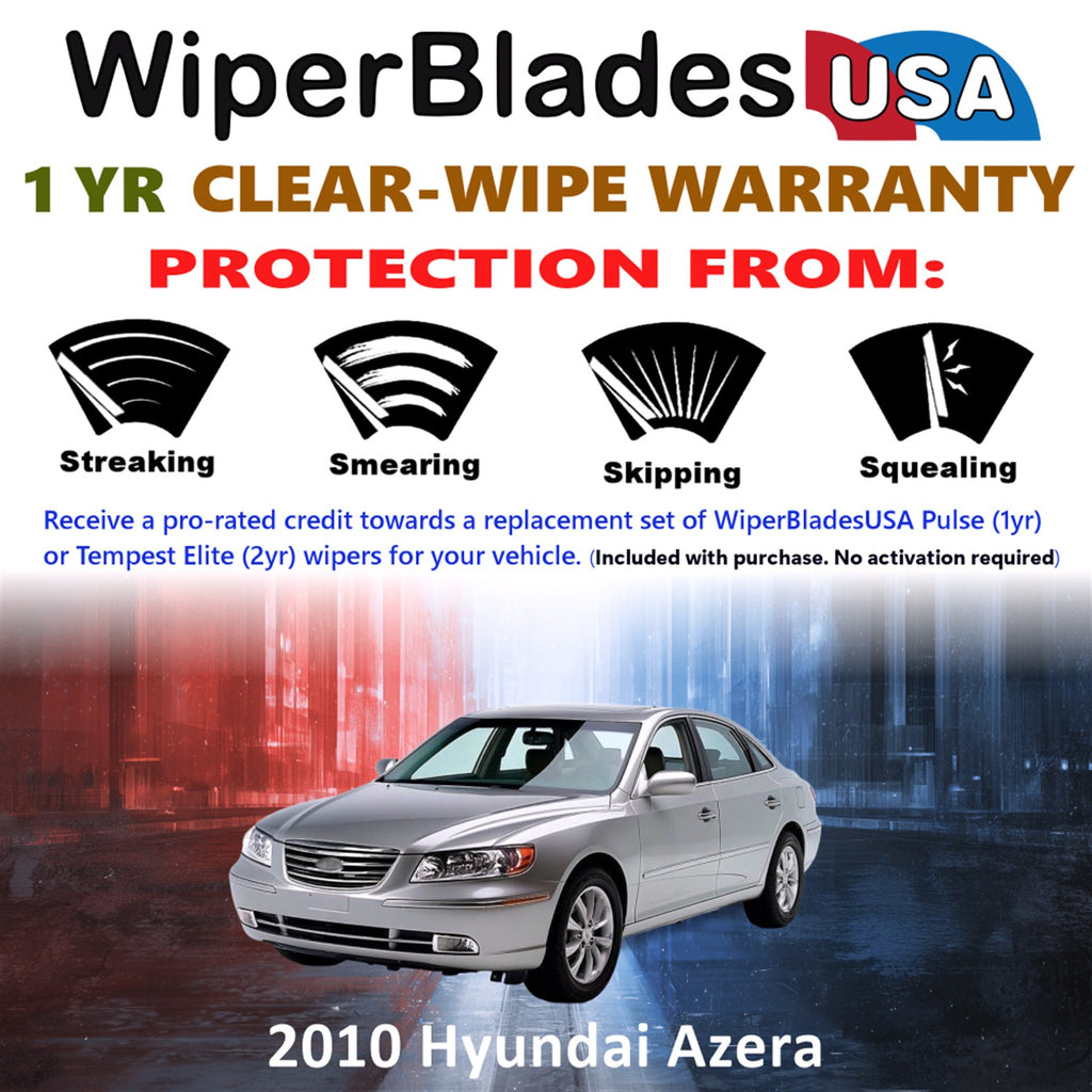 2010 Hyundai Azera Front Wiper blades Set Includes 1yr Wear Warranty & Free Delivery