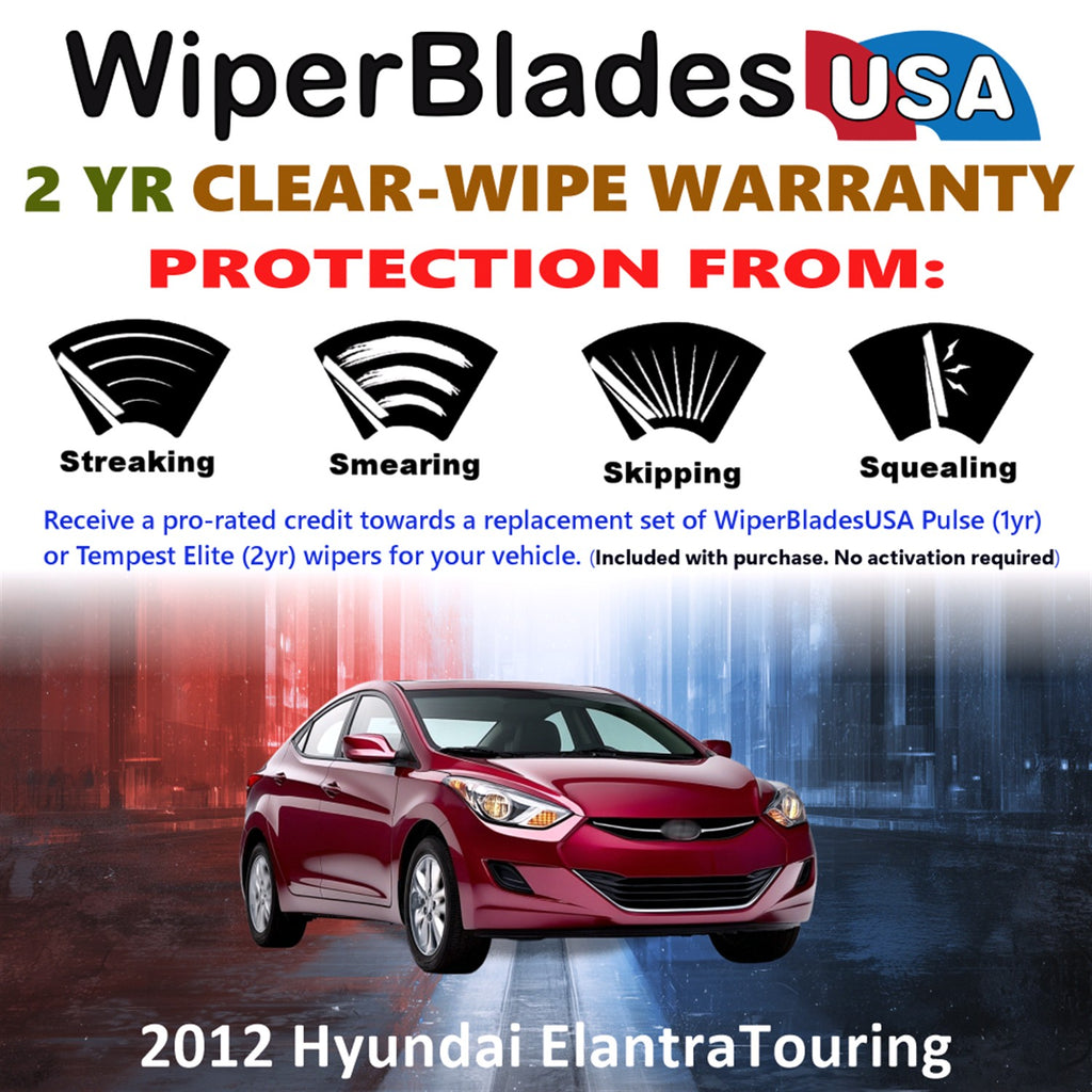 2012 Hyundai Elantra Touring Front Wiper blades Set  Includes 2yr Wear Warranty & Free Delivery