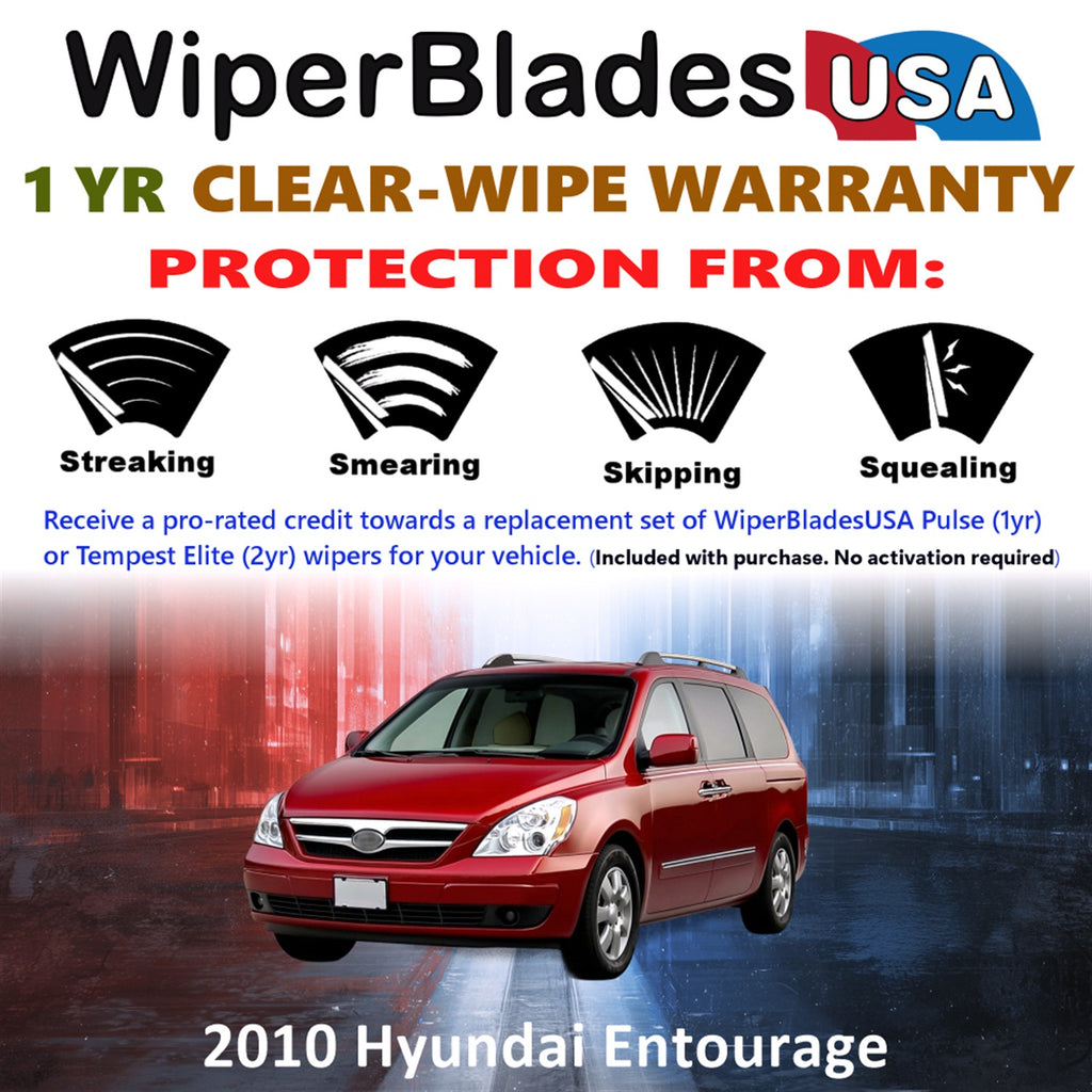 2010 Hyundai Entourage Front Wiper blades Set Includes 1yr Wear Warranty & Free Delivery