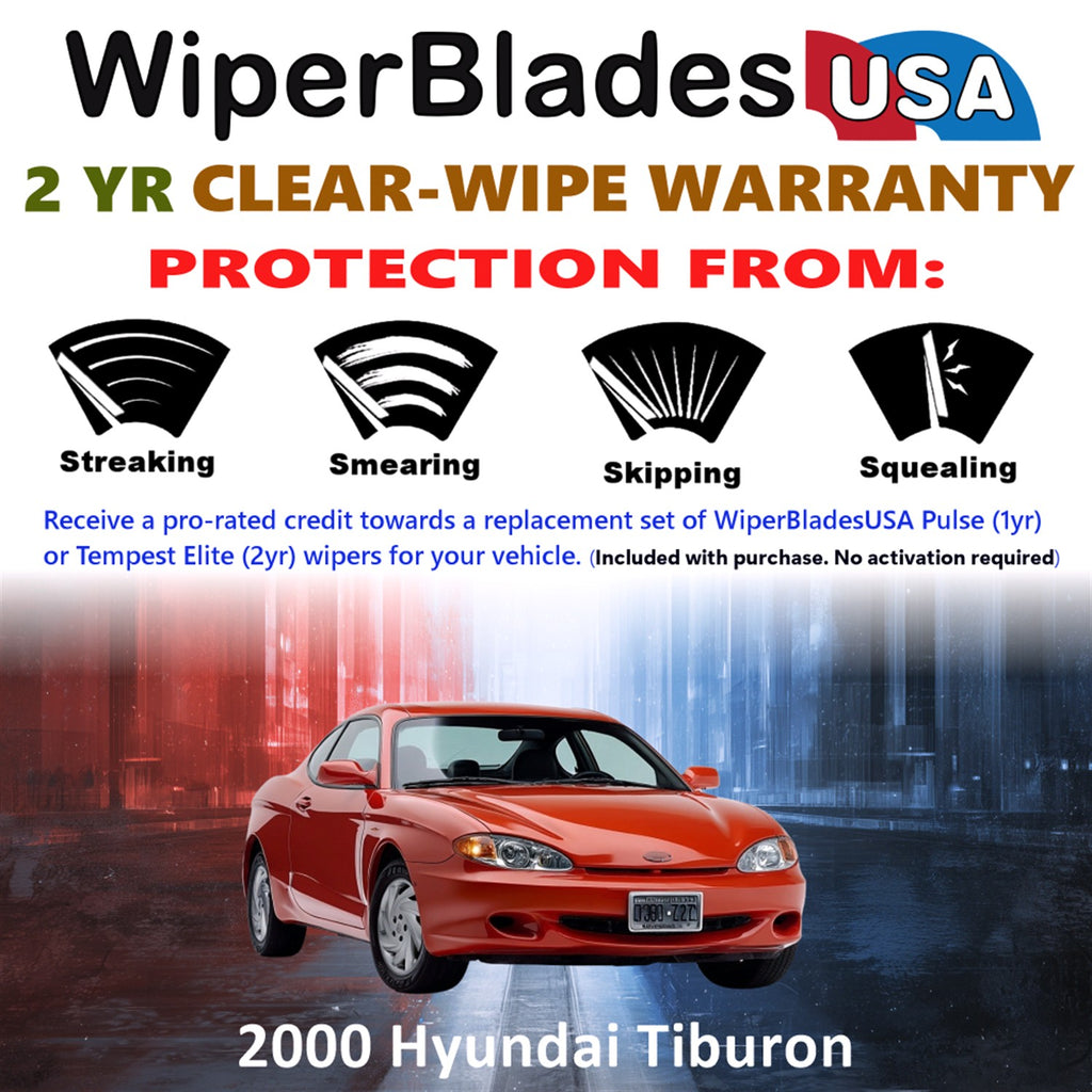 2000 Hyundai Tiburon Front Wiper blades Set  Includes 2yr Wear Warranty & Free Delivery