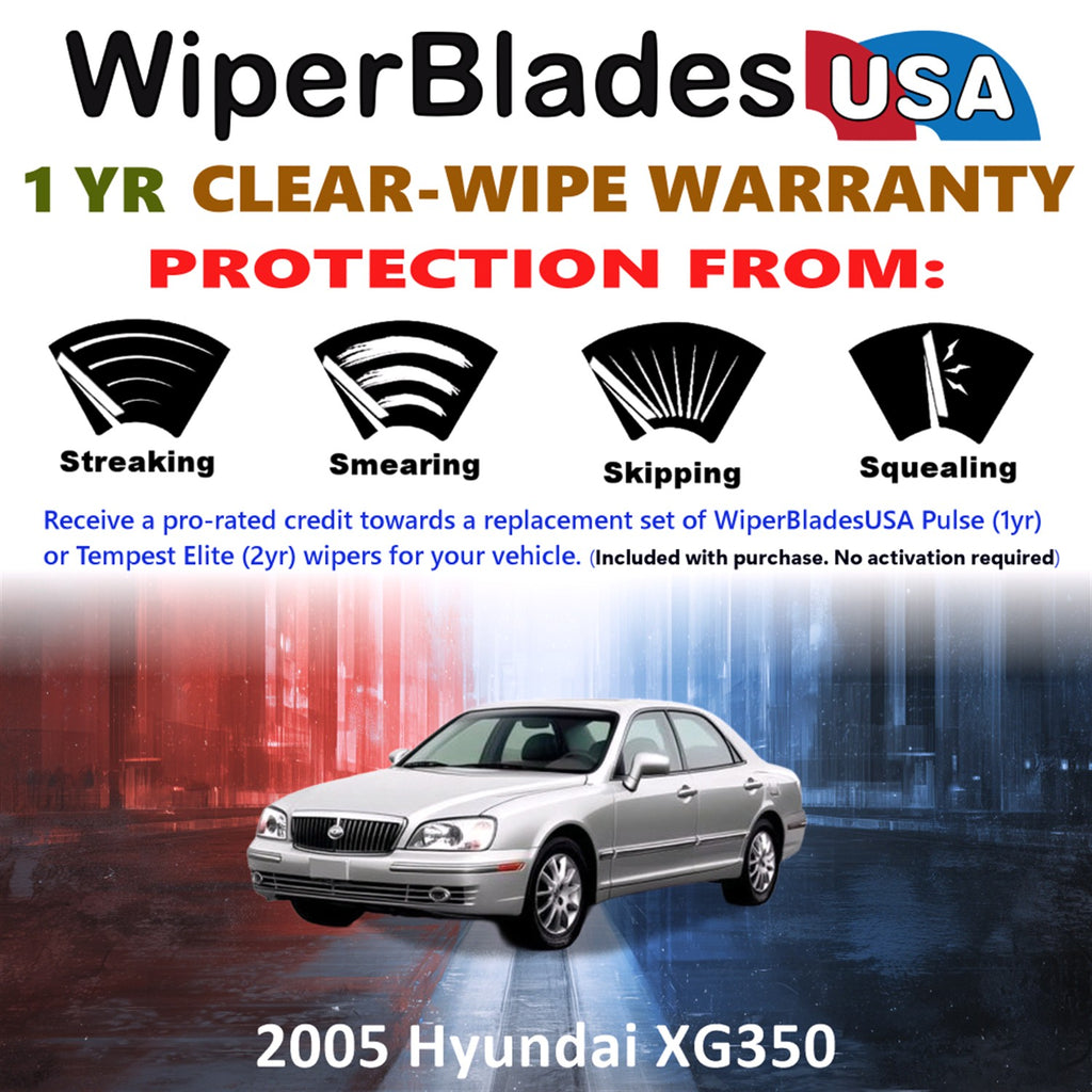 2005 Hyundai XG350 Front Wiper blades Set Includes 1yr Wear Warranty & Free Delivery