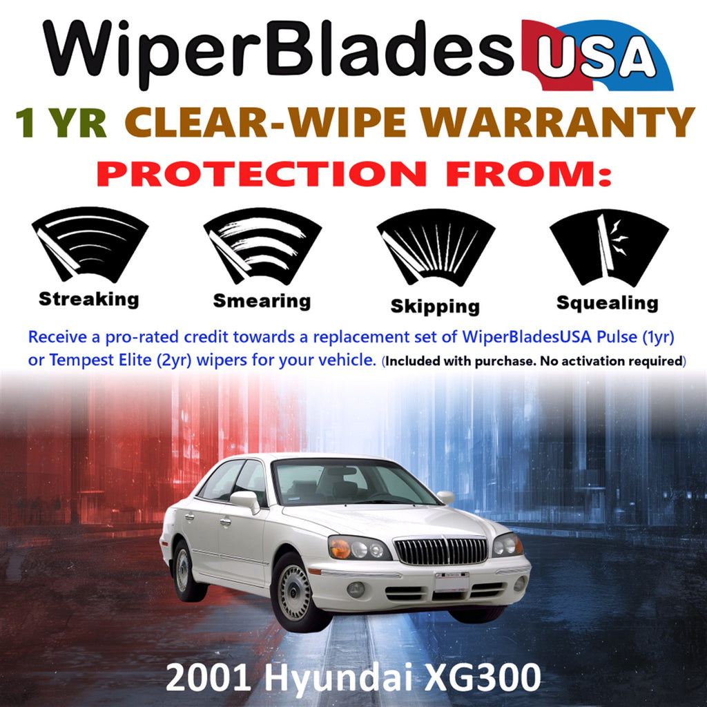 2001 Hyundai XG300 Front Wiper blades Set Includes 1yr Wear Warranty & Free Delivery