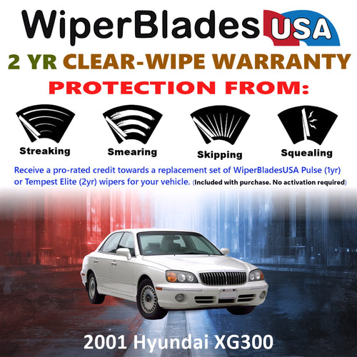 2001 Hyundai XG300 Front Wiper blades Set  Includes 2yr Wear Warranty & Free Delivery