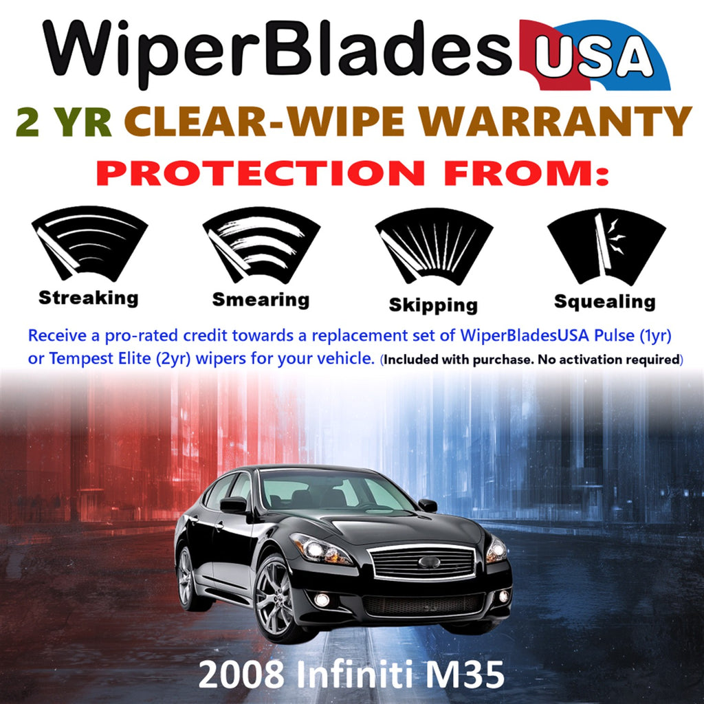 2008 Infiniti M35 Front Wiper blades Set  Includes 2yr Wear Warranty & Free Delivery