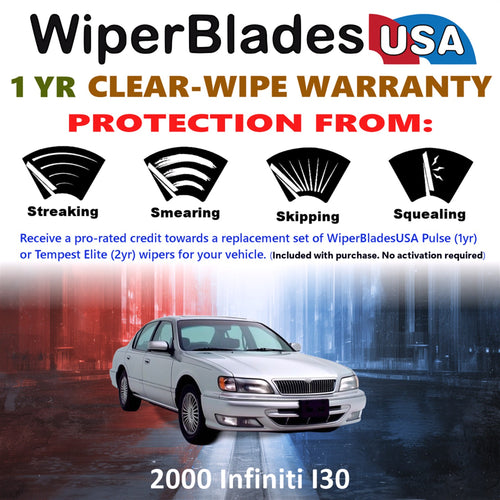 2000 Infiniti I30 Front Wiper blades Set Includes 1yr Wear Warranty & Free Delivery