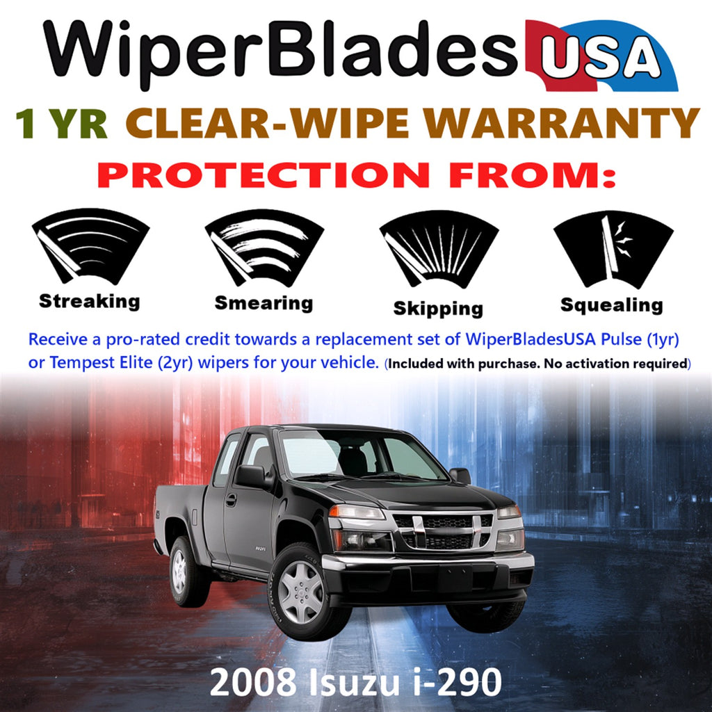 2008 Isuzu i-290 Front Wiper blades Set Includes 1yr Wear Warranty & Free Delivery