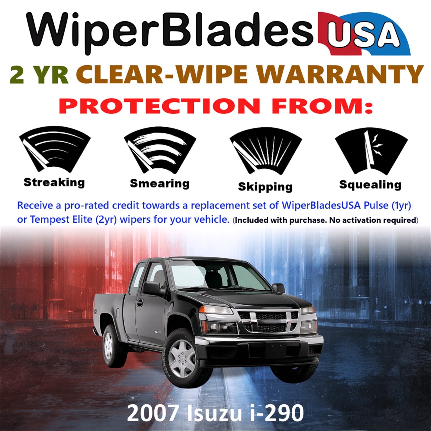 2007 Isuzu i-290 Front Wiper blades Set  Includes 2yr Wear Warranty & Free Delivery