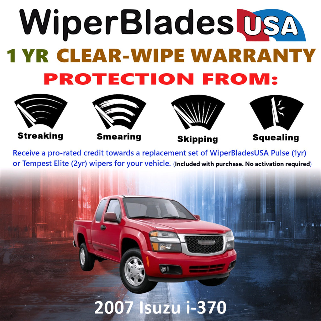 2007 Isuzu i-370 Front Wiper blades Set Includes 1yr Wear Warranty & Free Delivery