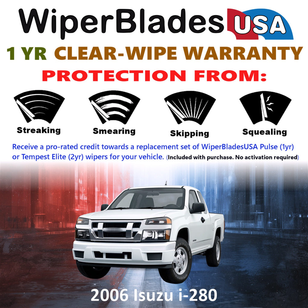 2006 Isuzu i-280 Front Wiper blades Set Includes 1yr Wear Warranty & Free Delivery