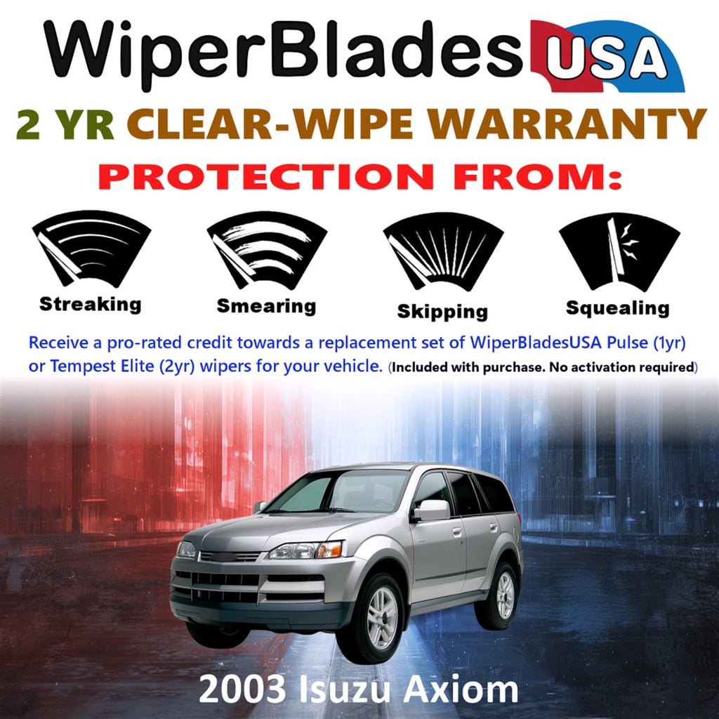 2003 Isuzu Axiom Front Wiper blades Set  Includes 2yr Wear Warranty & Free Delivery