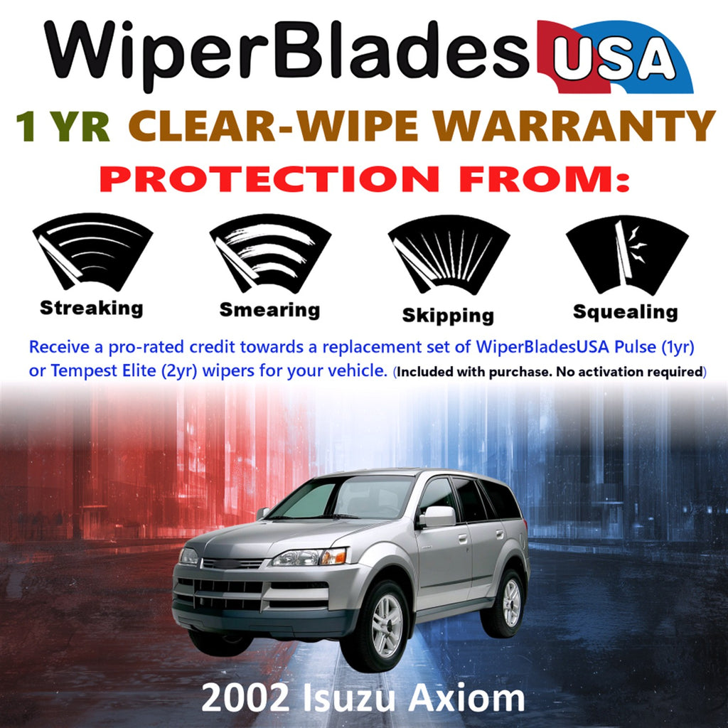 2002 Isuzu Axiom Front Wiper blades Set Includes 1yr Wear Warranty & Free Delivery