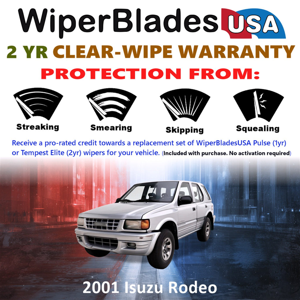 2001 Isuzu Rodeo Front Wiper blades Set  Includes 2yr Wear Warranty & Free Delivery