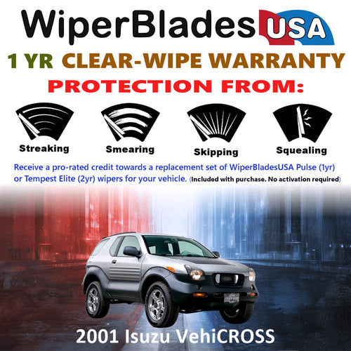 2001 Isuzu VehiCROSS Front Wiper blades Set Includes 1yr Wear Warranty & Free Delivery