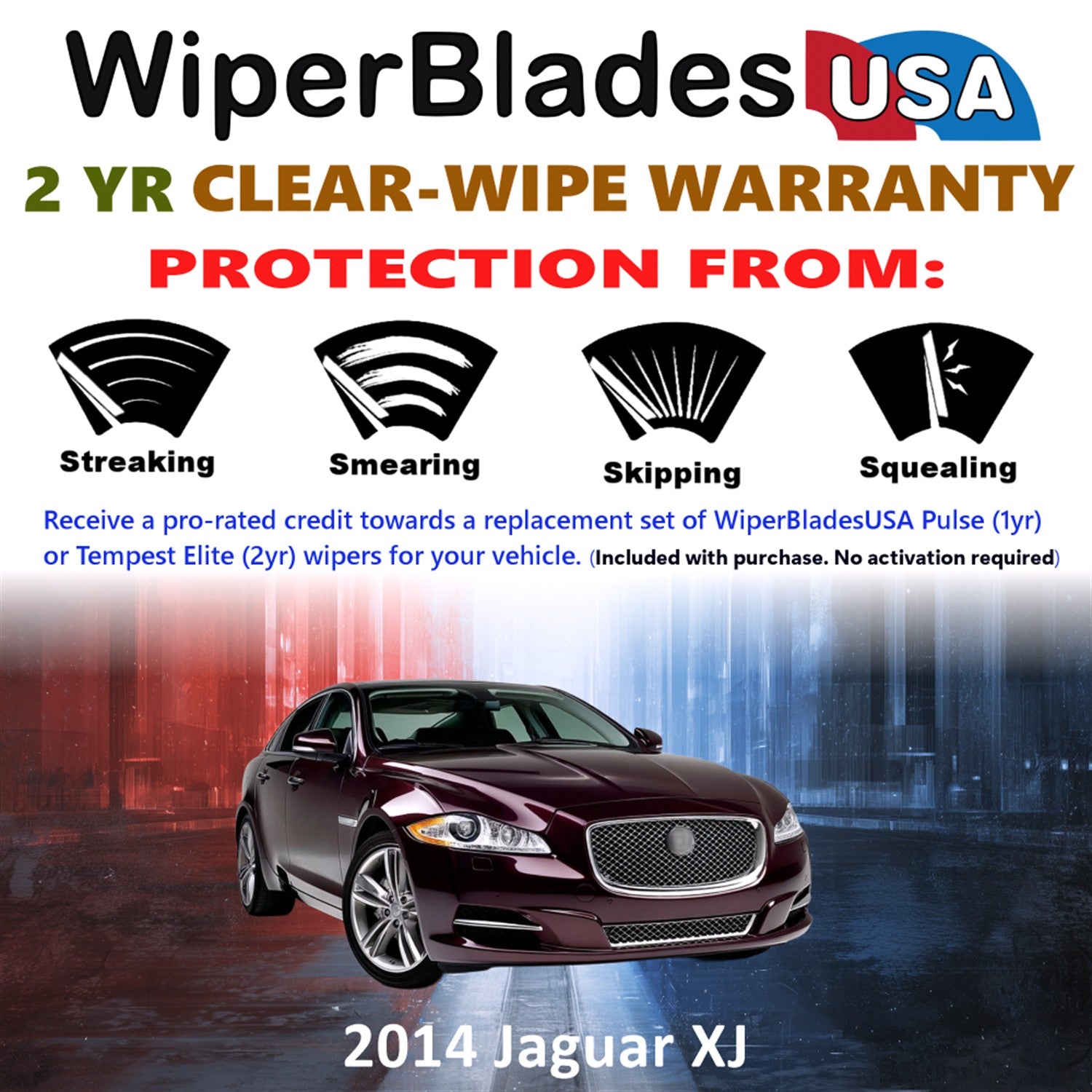 2014 Jaguar XJ Front Wiper blades Set  Includes 2yr Wear Warranty & Free Delivery