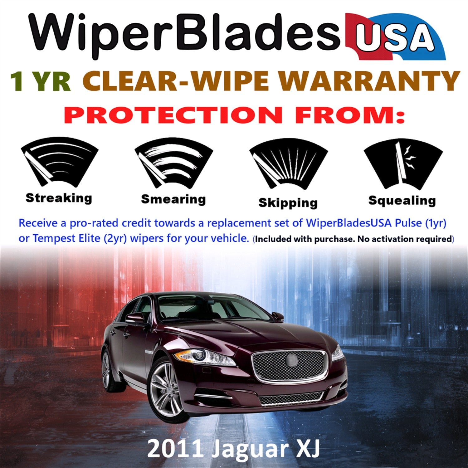 2011 Jaguar XJ Front Wiper blades Set Includes 1yr Wear Warranty & Free Delivery