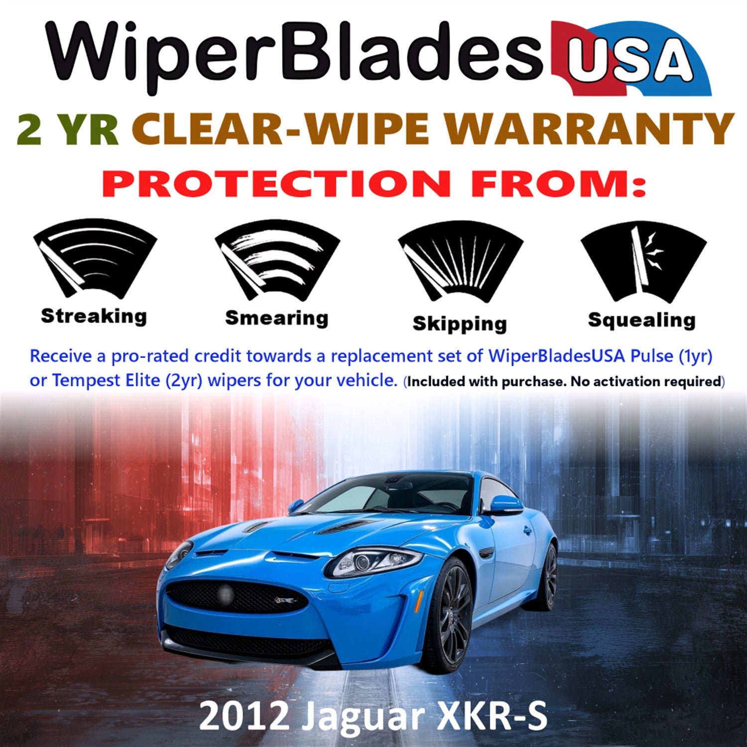 2012 Jaguar XKR-S Front Wiper blades Set  Includes 2yr Wear Warranty & Free Delivery