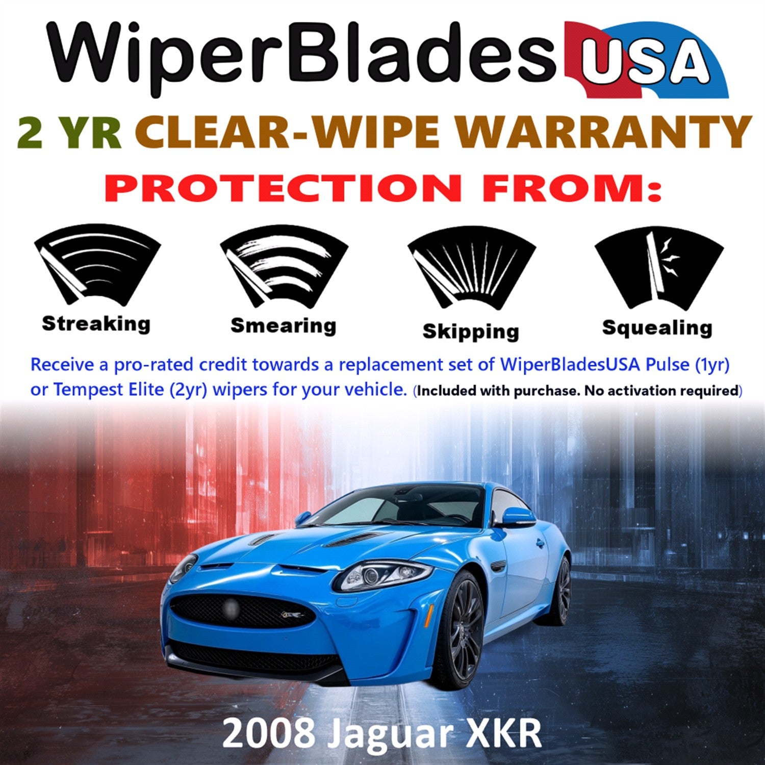 2008 Jaguar XKR Front Wiper blades Set  Includes 2yr Wear Warranty & Free Delivery