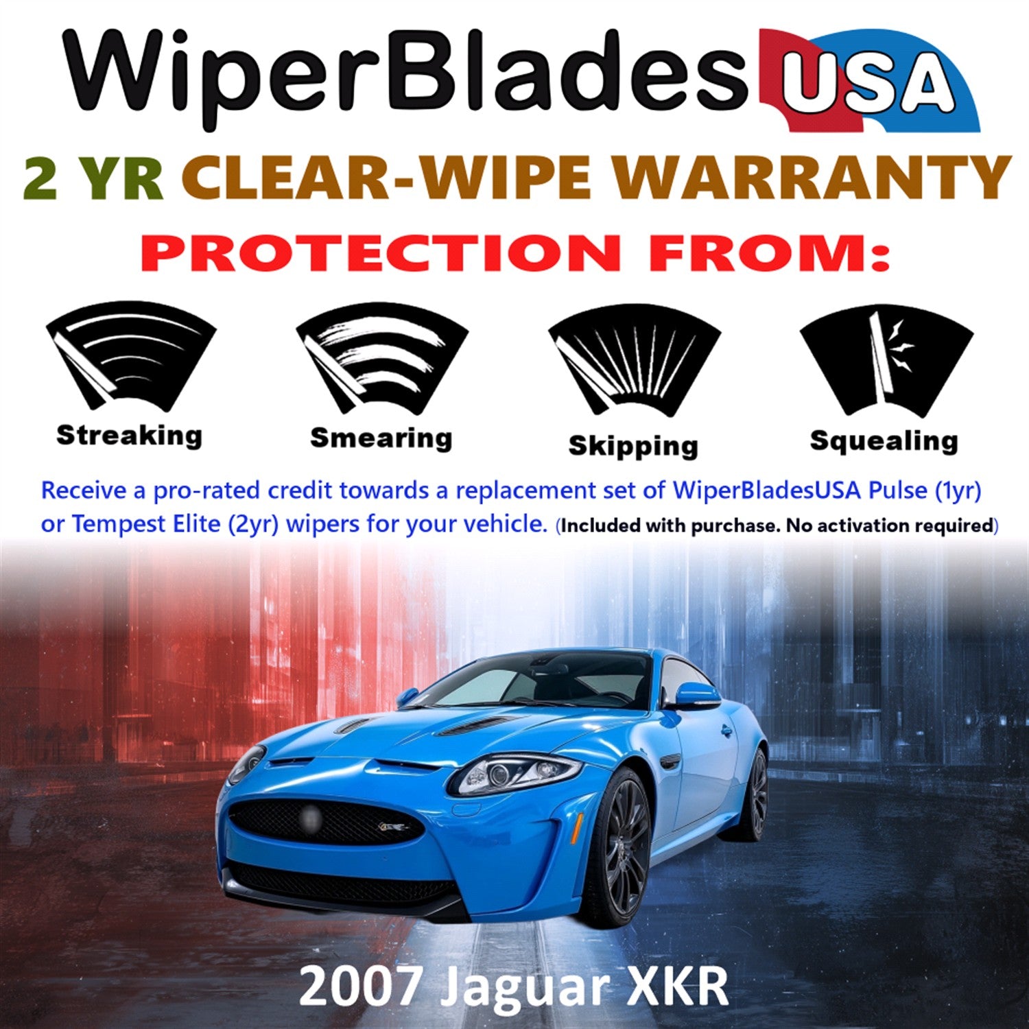 2007 Jaguar XKR Front Wiper blades Set  Includes 2yr Wear Warranty & Free Delivery