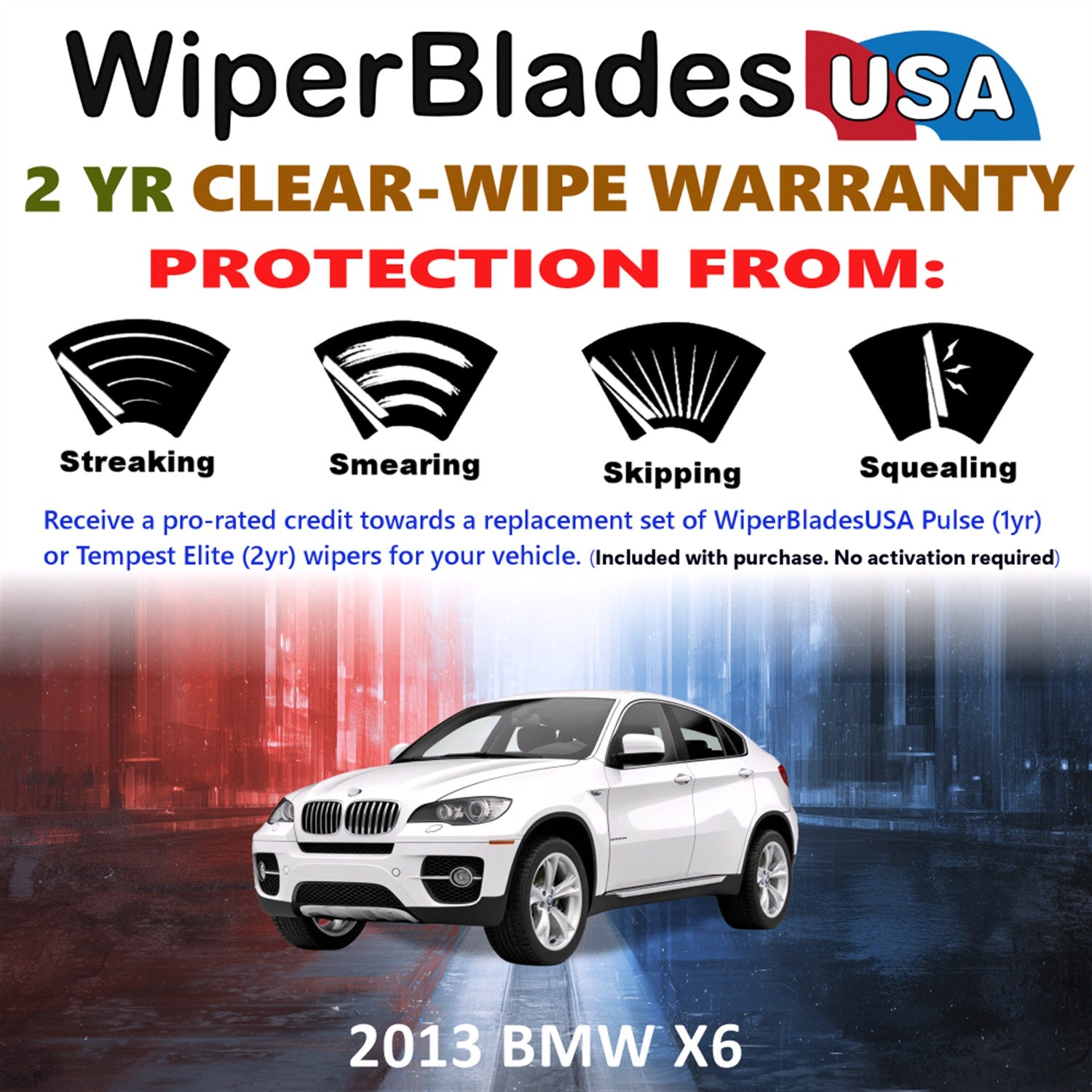 2013 BMW X6 Front Wiper blades Set  Includes 2yr Wear Warranty & Free Delivery
