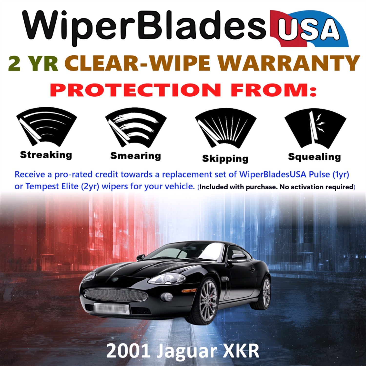 2001 Jaguar XKR Front Wiper blades Set  Includes 2yr Wear Warranty & Free Delivery