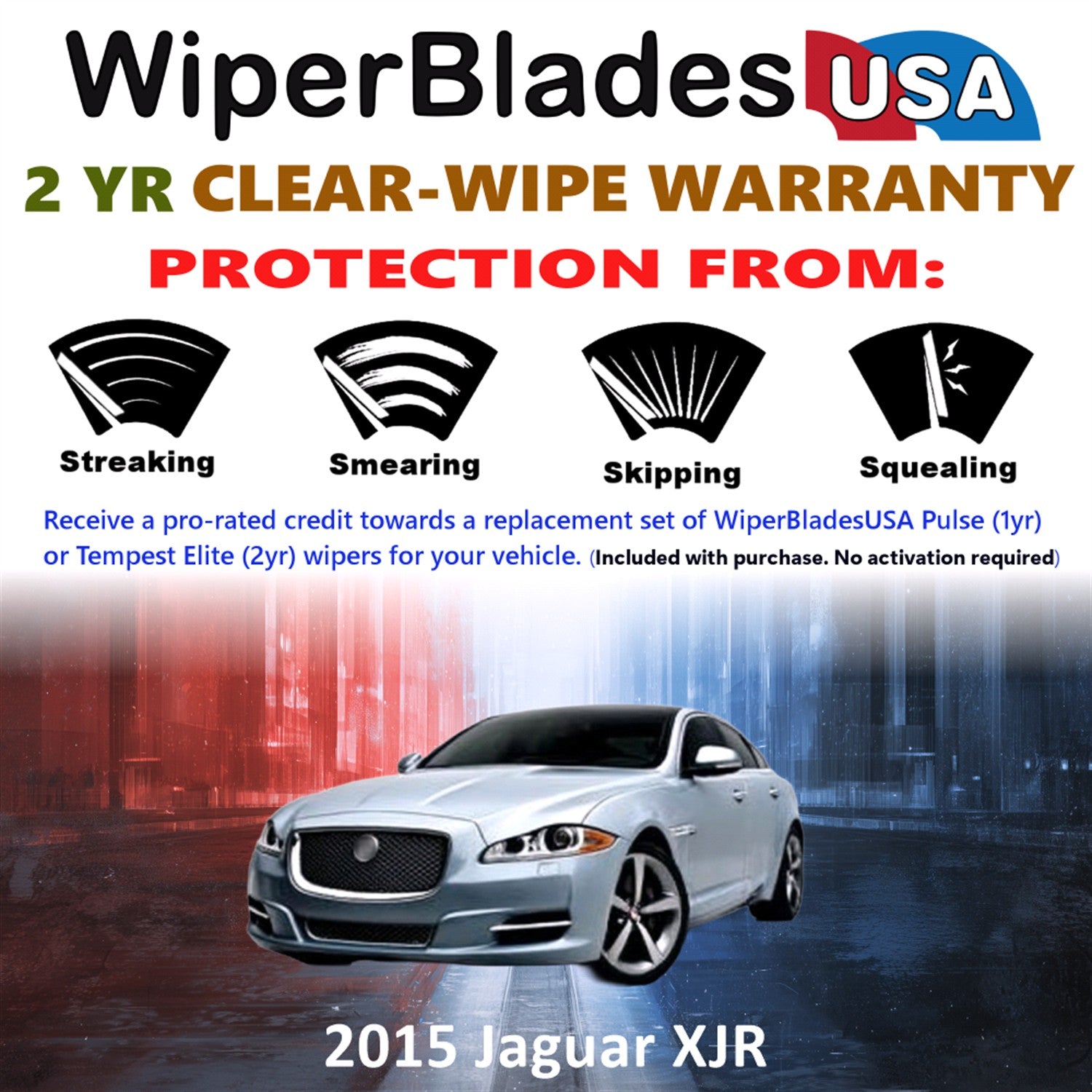 2015 Jaguar XJR Front Wiper blades Set  Includes 2yr Wear Warranty & Free Delivery