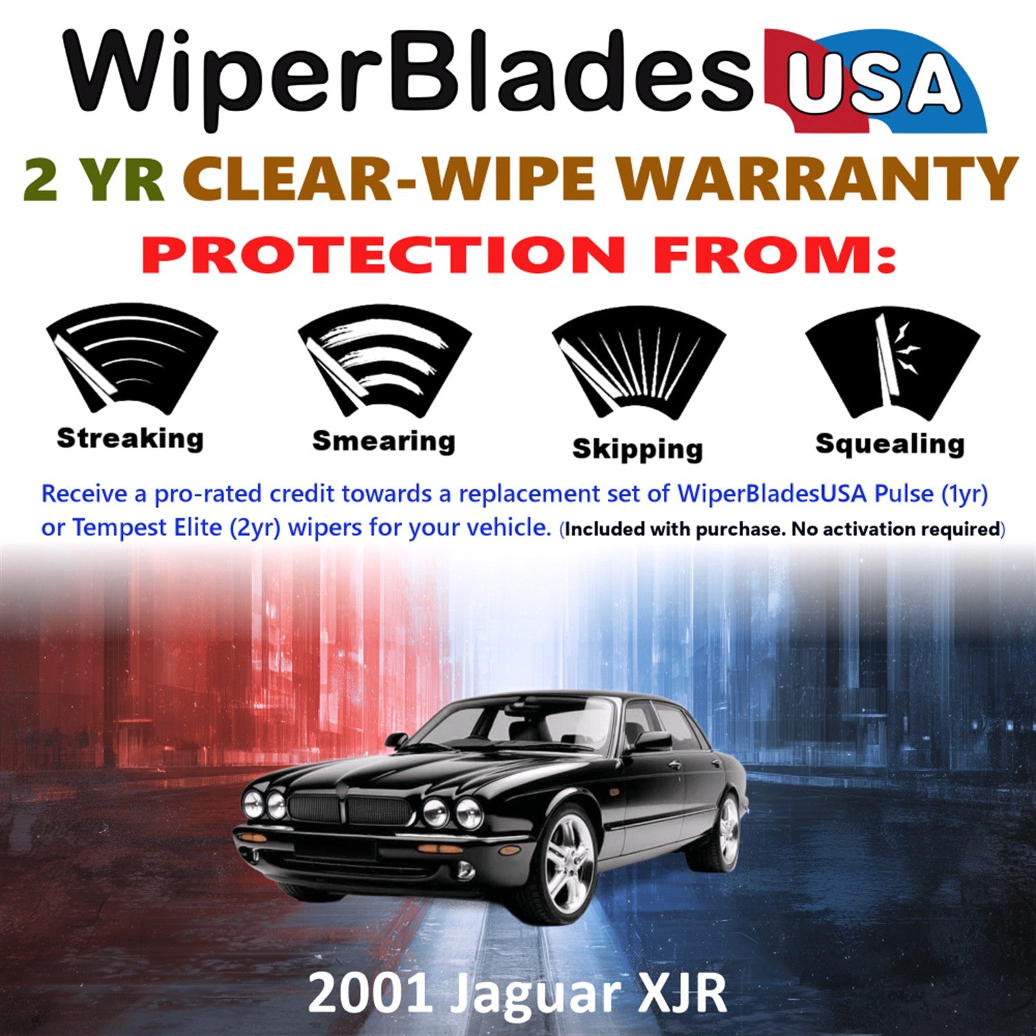 2001 Jaguar XJR Front Wiper blades Set  Includes 2yr Wear Warranty & Free Delivery