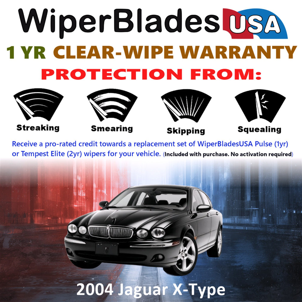 2004 Jaguar X-Type Front w/Rear Wiper blades Set Includes 1yr Wear Warranty & Free Delivery