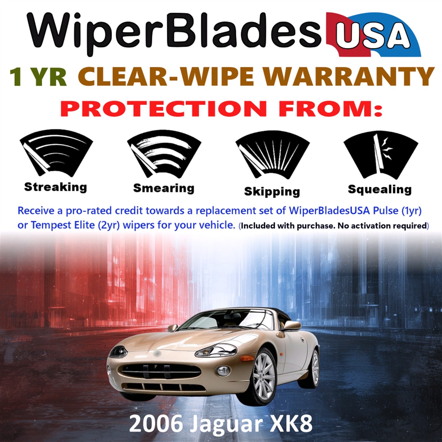 2006 Jaguar XK8 Front Wiper blades Set Includes 1yr Wear Warranty & Free Delivery
