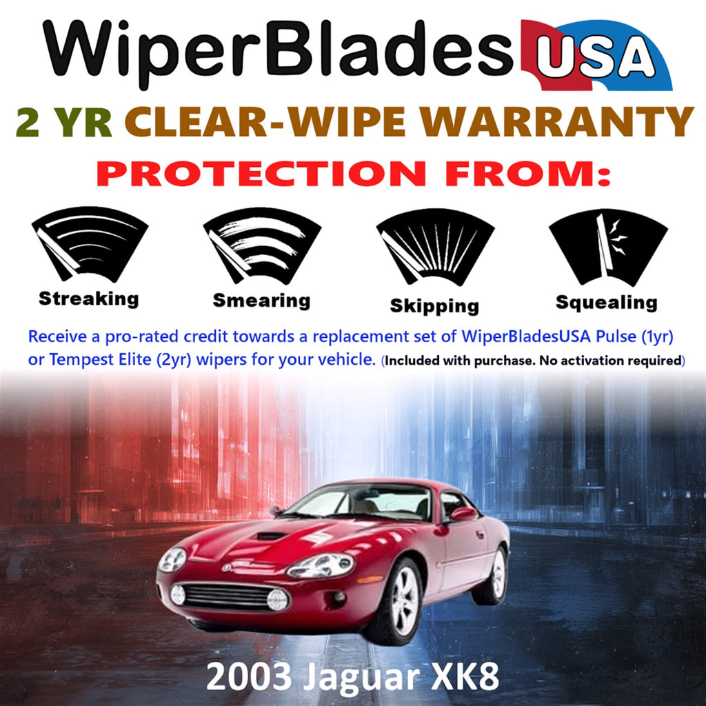 2003 Jaguar XK8 Front Wiper blades Set  Includes 2yr Wear Warranty & Free Delivery