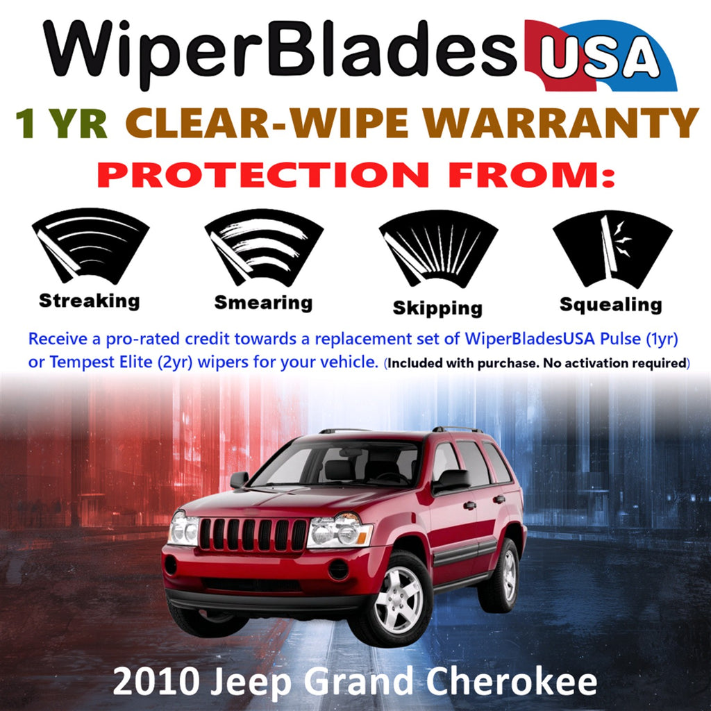 2010 Jeep Grand Cherokee Front Wiper blades Set Includes 1yr Wear Warranty & Free Delivery