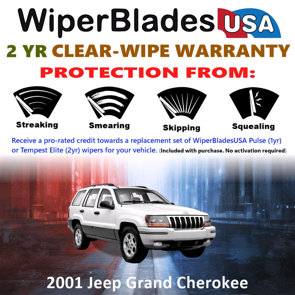 2001 Jeep Grand Cherokee Front Wiper blades Set  Includes 2yr Wear Warranty & Free Delivery