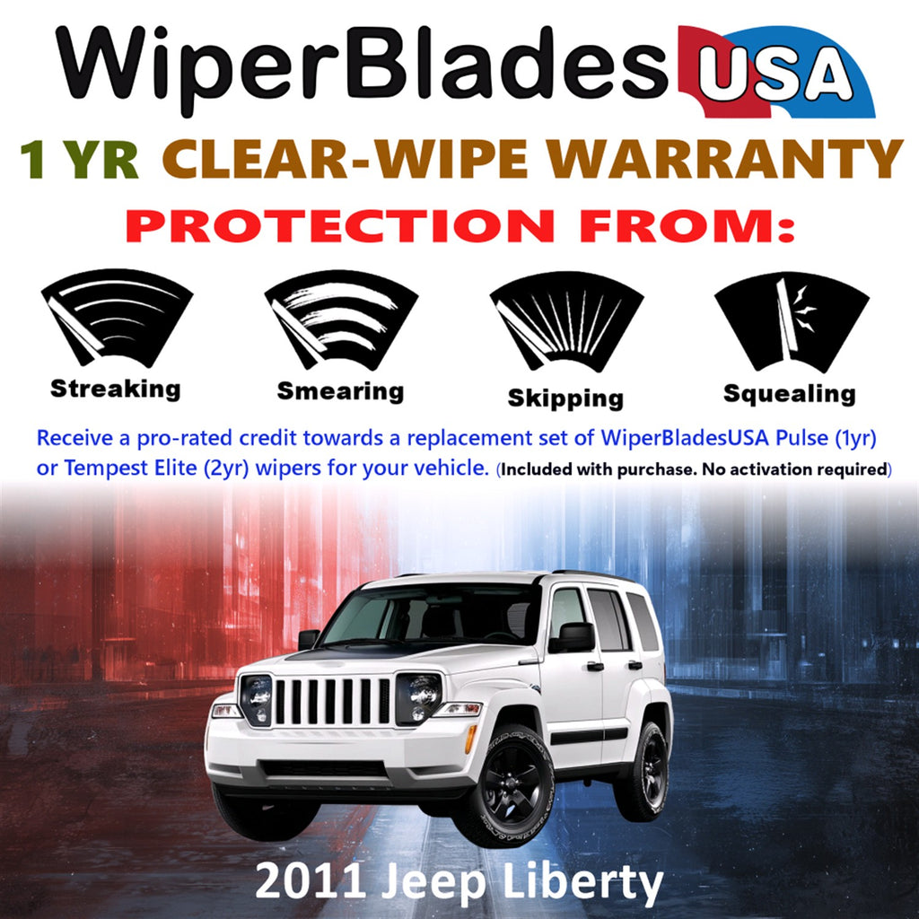 2011 Jeep Liberty Front Wiper blades Set Includes 1yr Wear Warranty & Free Delivery